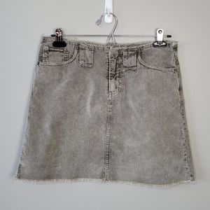 DKNY corduroy raw hem Y2K mini skirt
